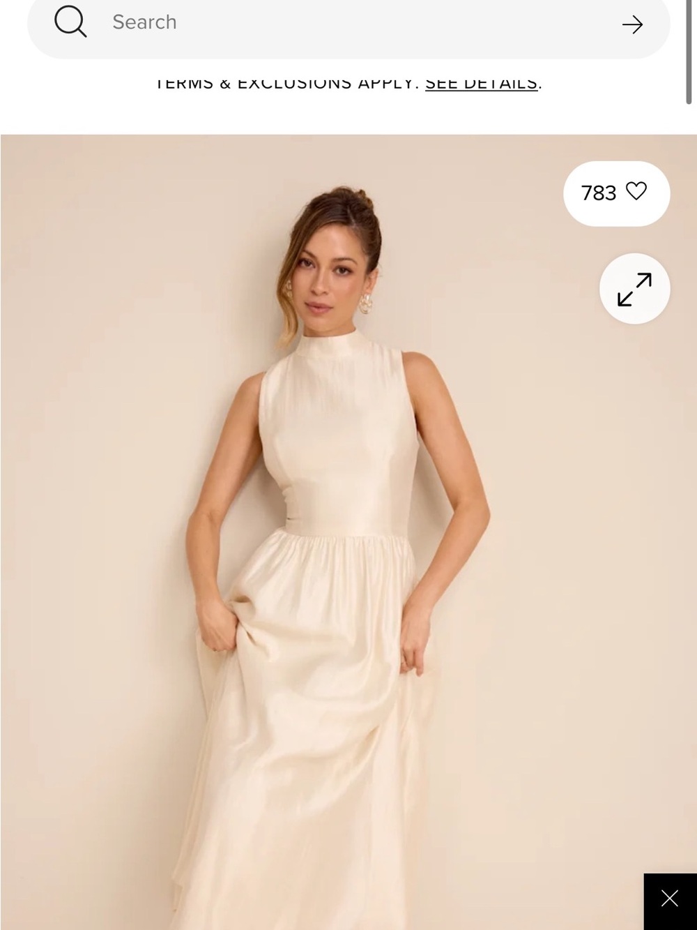 Lulu's Cream High-Neck Sleeveless Maxi Dress